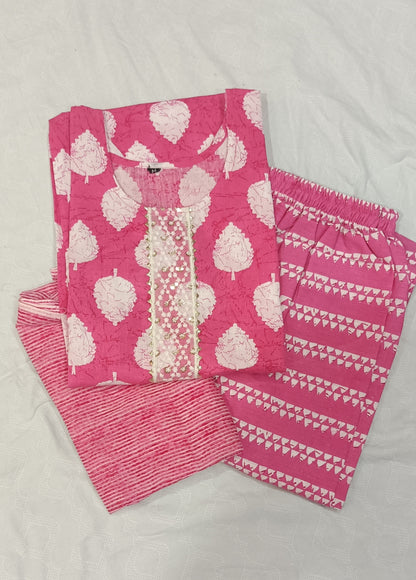 3 PIECE SET COTTON WITH LONG DUPATTA